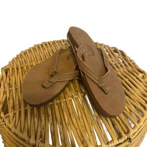 Rainbow Flip Flops- Women’s Willow, Dark Brown, 8.5-9.5